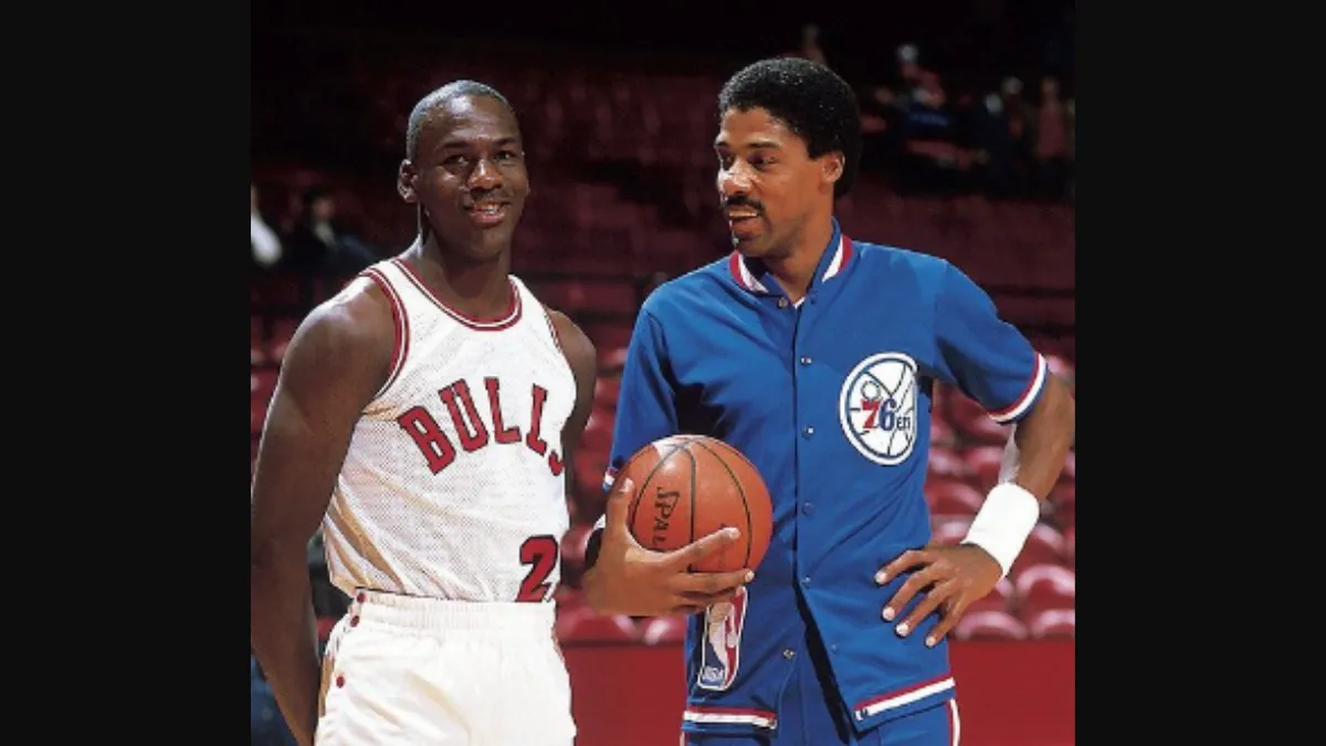 Julius Erving and Michael Jordan