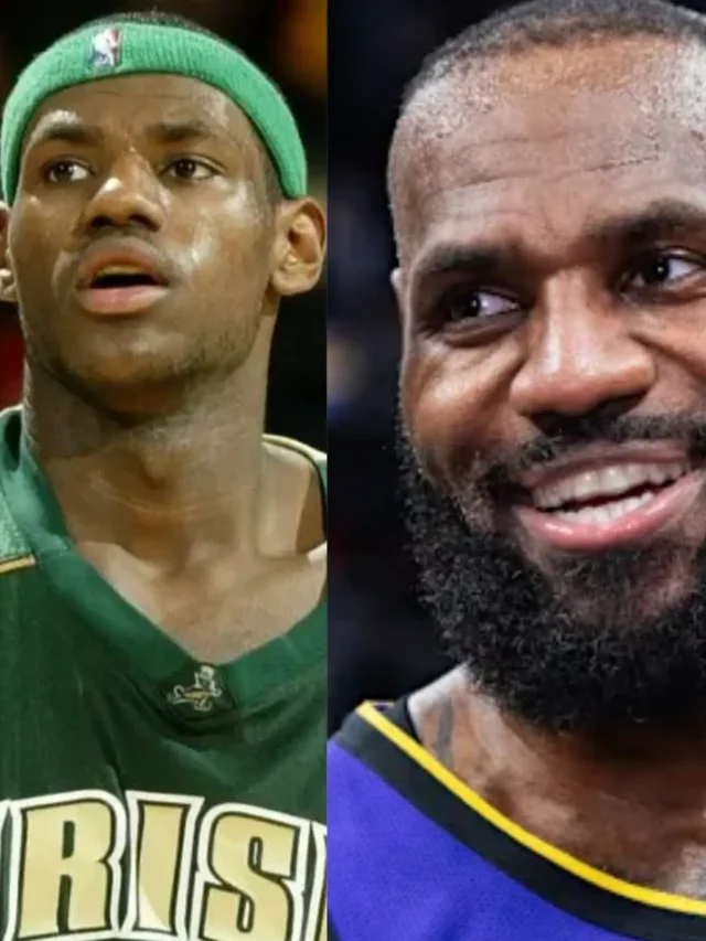 Young LeBron high school photo vs today