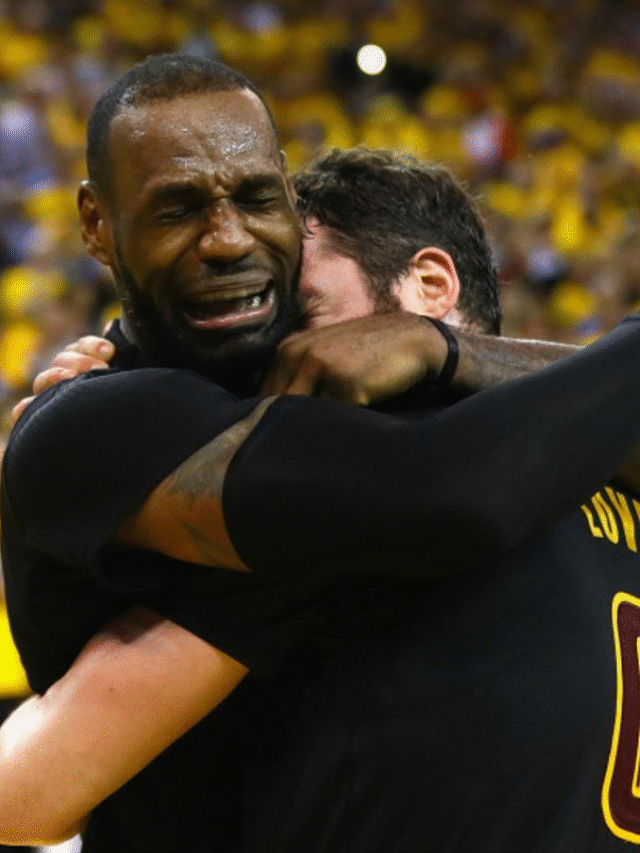 LeBron crying on court