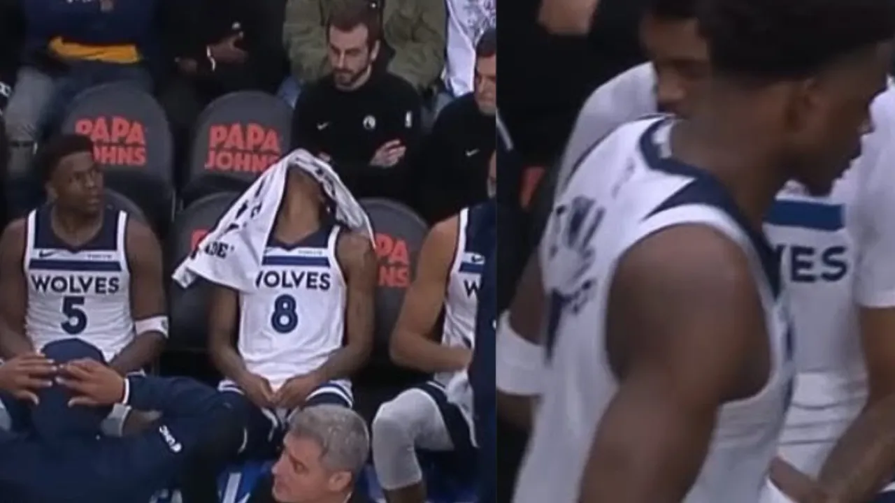 Anthony Edwards Walks Off Bench